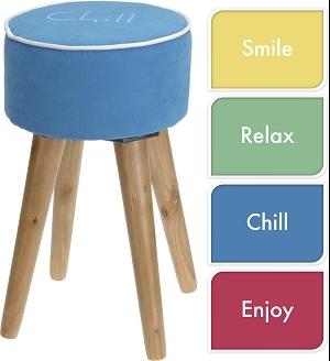 TABOURET IMPRIME 4ASS COUL