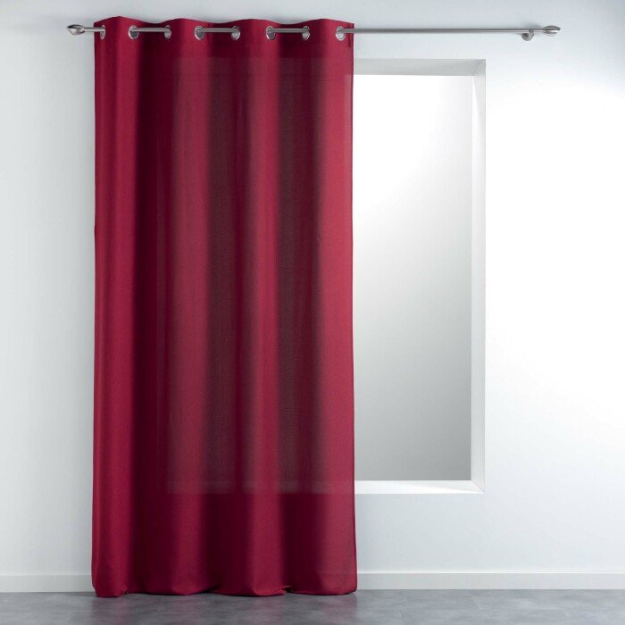 RIDEAU A OEILLETS 140X260CM TISSE UNI MELIANE ROUGE
