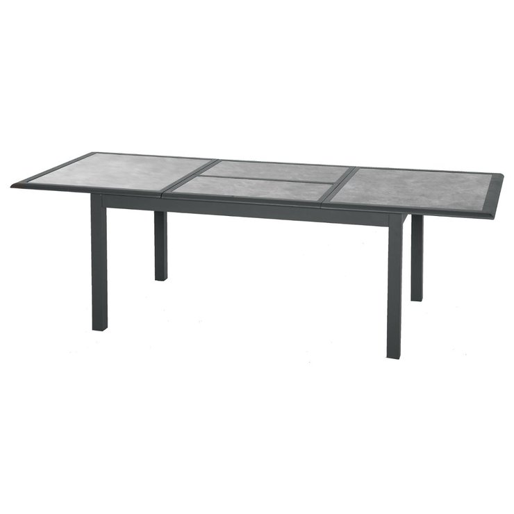 TABLE AZUA EXTENSIBLE VERRE STORM GRAPHITE 10 PLACES