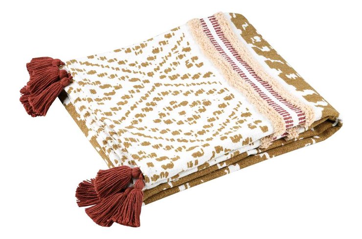 TAWEVA PLAID 130X150CM CAMEL