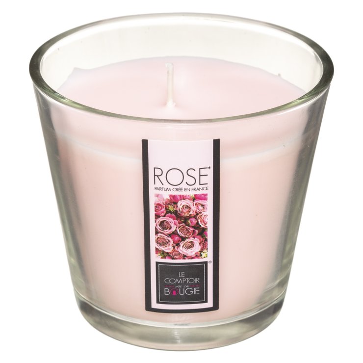 BOUGIE PARFUMEE VERRE ROSE NINA 190G