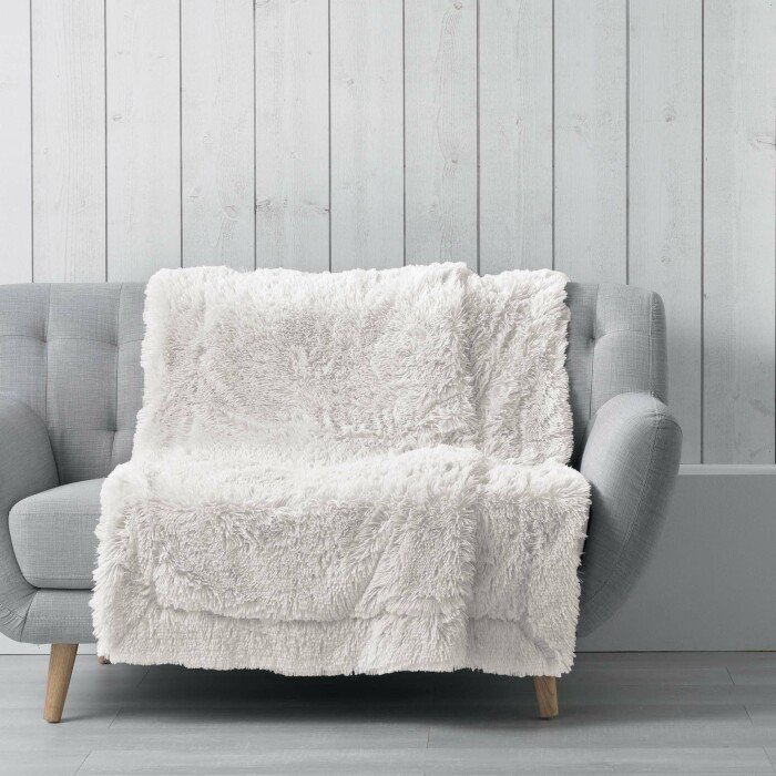 PLAID 125 X 150 CM IMITATION FOURRURE MARILOU NATUREL