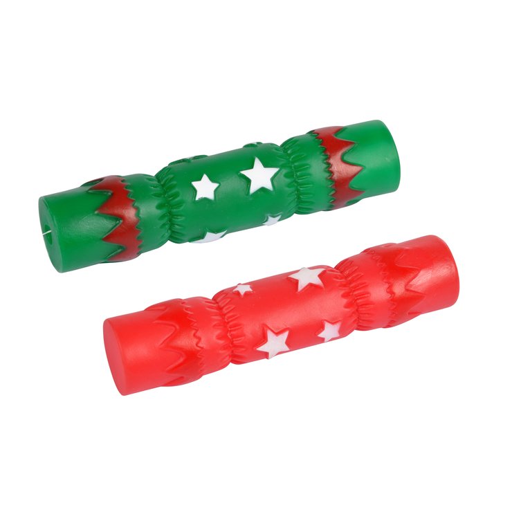 JOUET NOEL VINYLE SONORE 15.5CM ROUGE OU VERT
