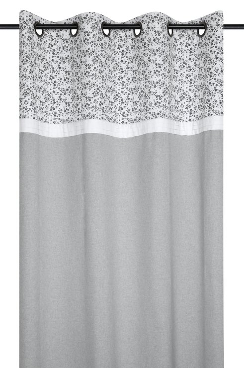 OMBELINE RIDEAU 140X260CM OEILLETS GRIS COTON RECYCLE