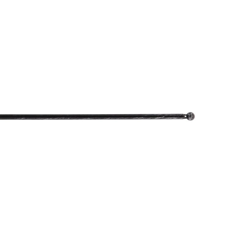 TRINGLE VITRAGE RONDE EXTENSIBLE D.7 60X80CM X2 NOIR ARGENT