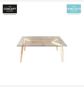 TABLE RECTANGULAIRE EN VERRE 90X60X45CM M1