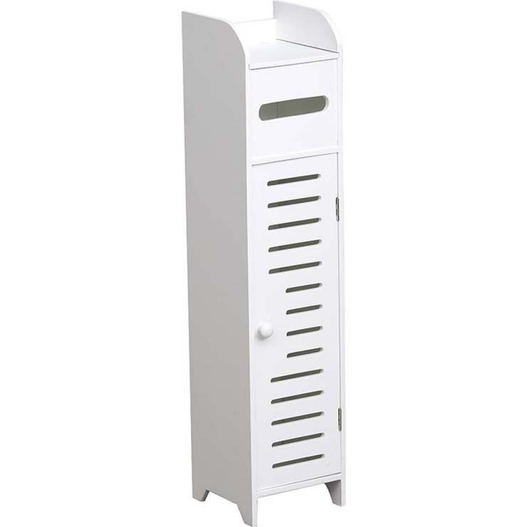 MEUBLE RESERVE ET DEROULEUR PAPIER WC 1 PORTE BLANC