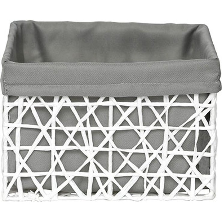 PANIER TGM PAPIER BLANC TISSU GRIS