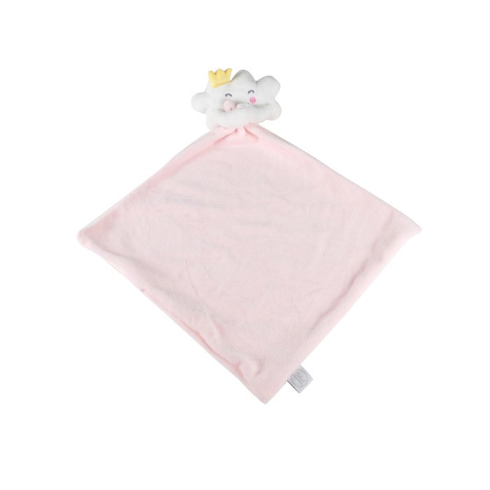 PELUCHE DOUDOU COUVERTURE ROSE 33X33CM NUAGE