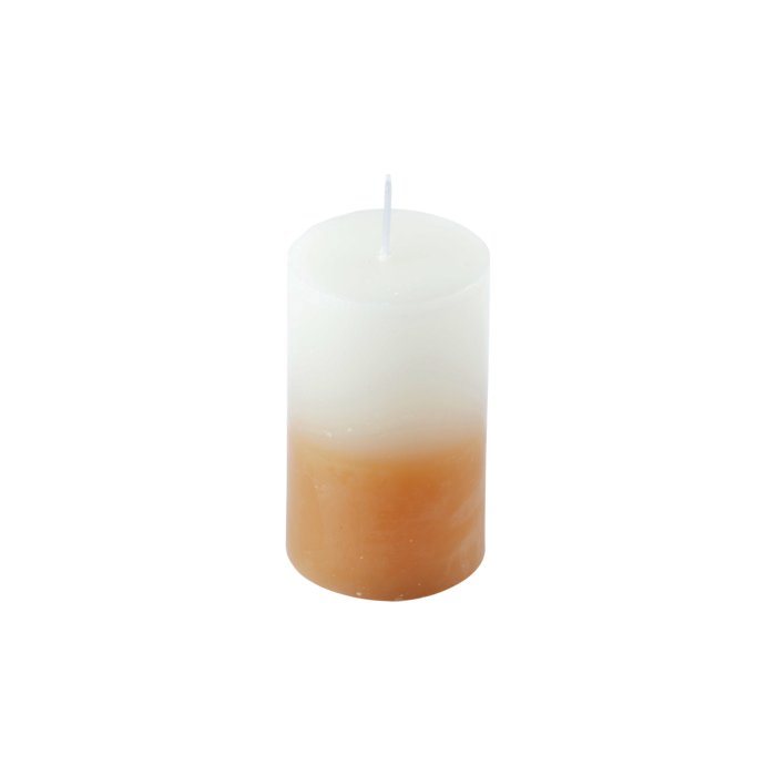 BOUGIE PILIER 5X8CM TIE DYE BLANC ET SEMOULE