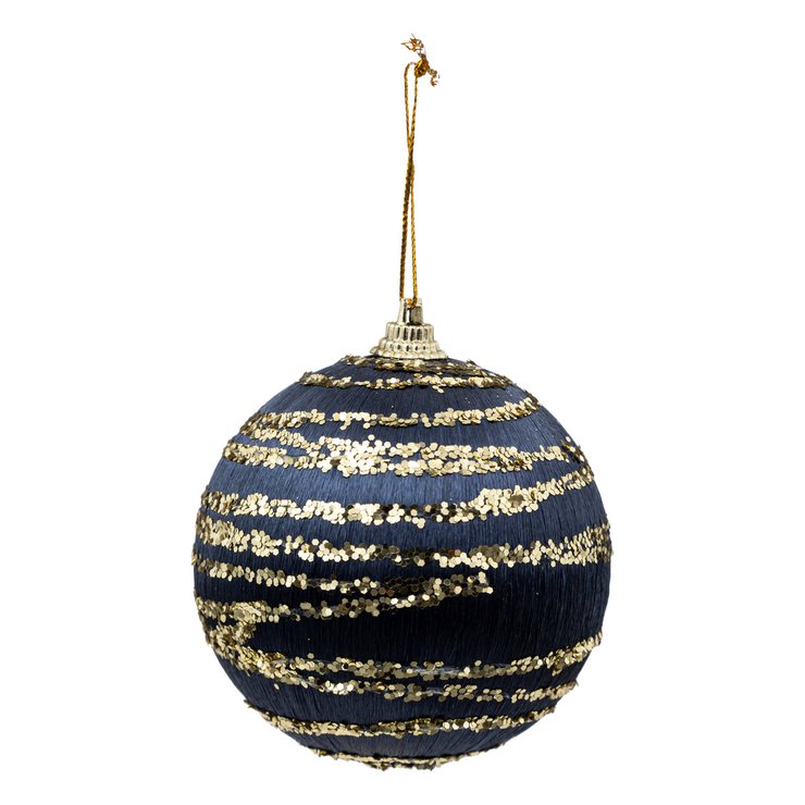 BOULE DE NOEL FIL BLEU 8CM