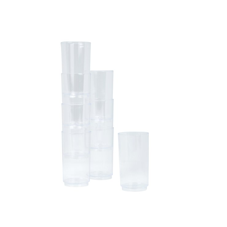 SET 8 VERRINES PLASTIQUE REUTILISABLE TUBE 70ML