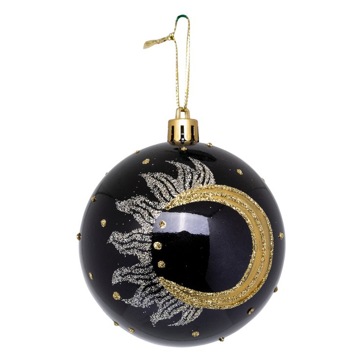 BOULE DE NOEL LUNE ETOILE 8CM