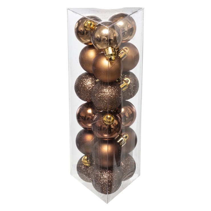BOULE DE NOEL 30MM X18 PIECES BRONZE