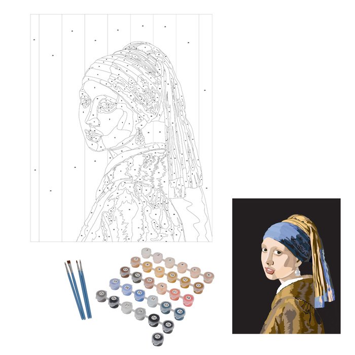 PEINTURE PAR NUMEROS LA JEUNE FILLE A LA PERLE VERMEER