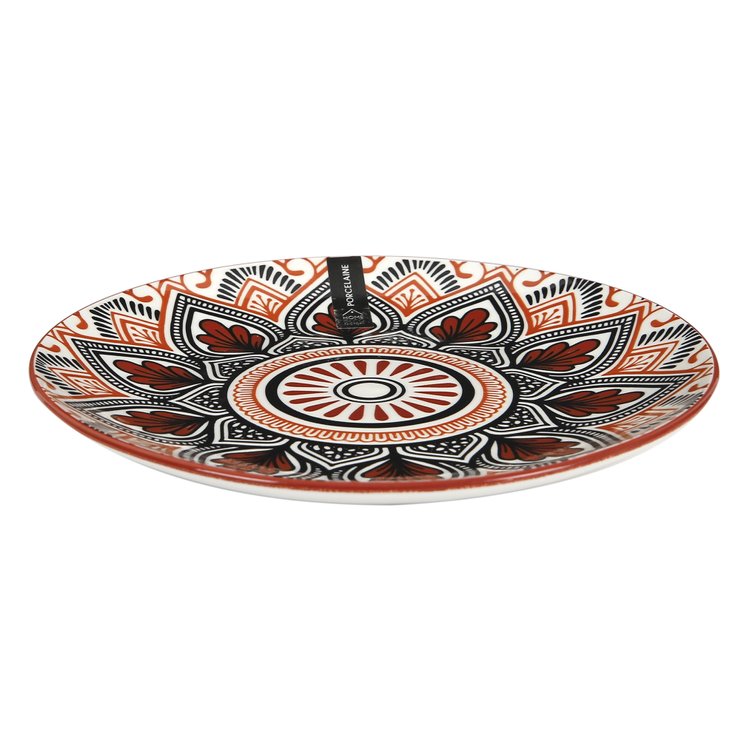 ASSIETTE MANDALA ORANGE D.19CM