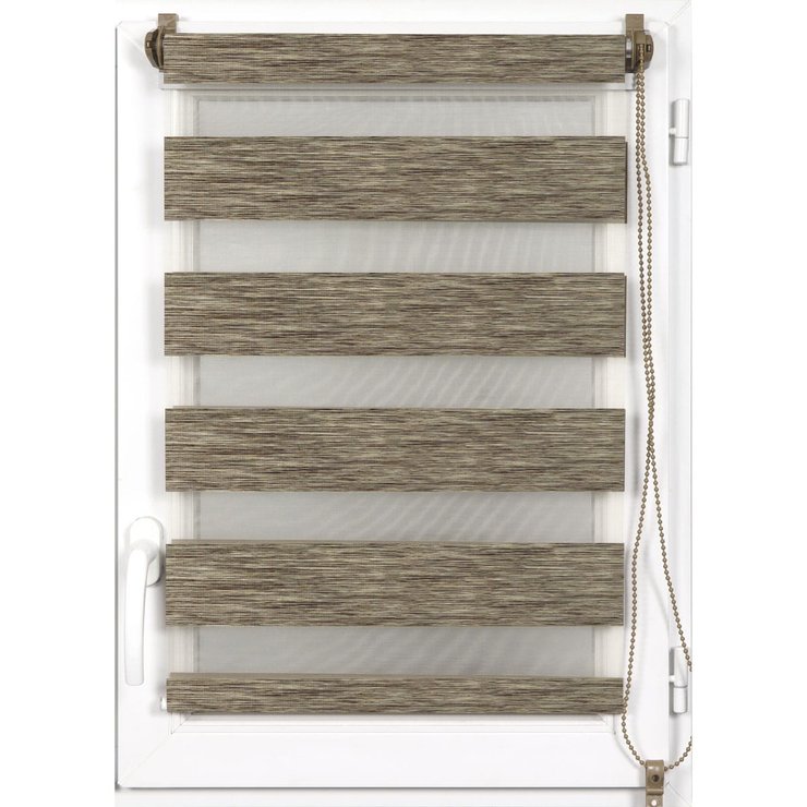 STORE ENROULEUR LUMIERE NUIT 120X180CM CHINE MARRON OR