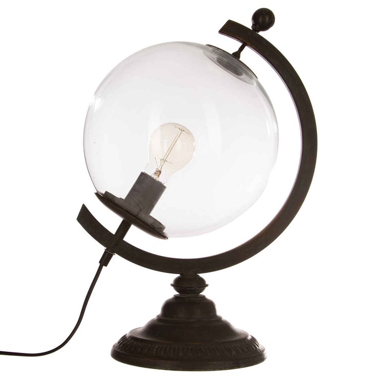 LAMPE METAL GLOBE H.43CM