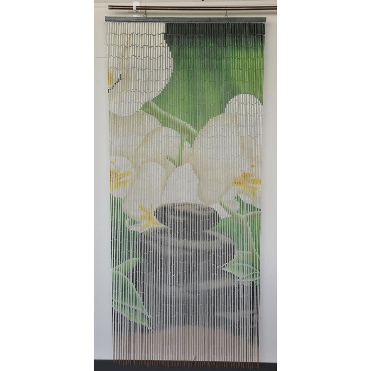 RIDEAU DE PORTE STICKS BAMBOU IMP MOTIF ZEN 90X200
