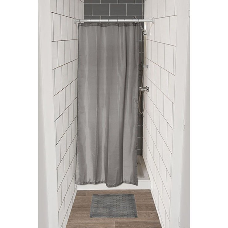 RIDEAU SPECIAL DOUCHE 120X180CM 8 ANNEAUX GRIS