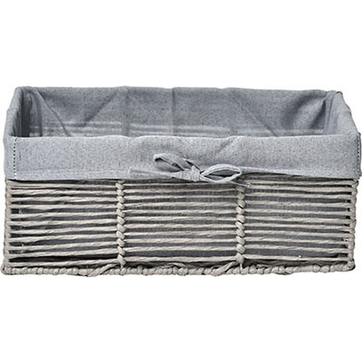 PANIERE MM EN PAPIER STRUCTURE METAL GRIS TISSU GRIS