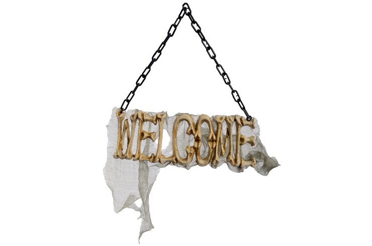 WELCOME DE PORTE D ENTREE EN OS ET GAZE 30X50CM