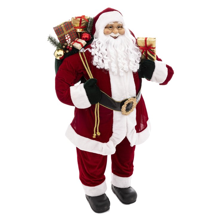 PERE NOEL VELOURS ROUGE 120CM