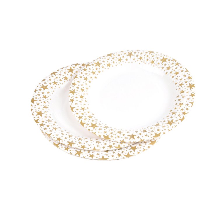 SET 6 ASSIETTES ETOILE OR D.18CM