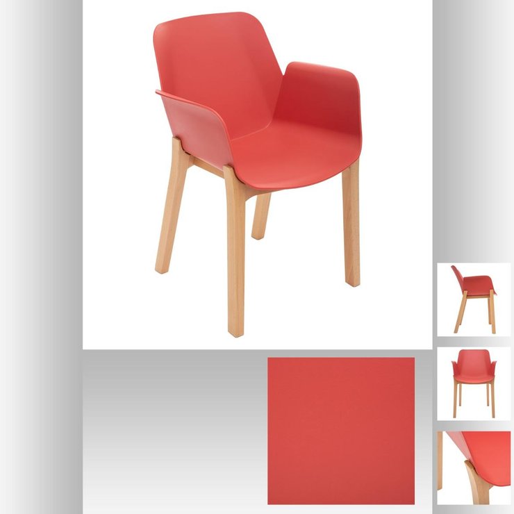 FAUTEUIL PIED BOIS TERRACOTTA ALBY