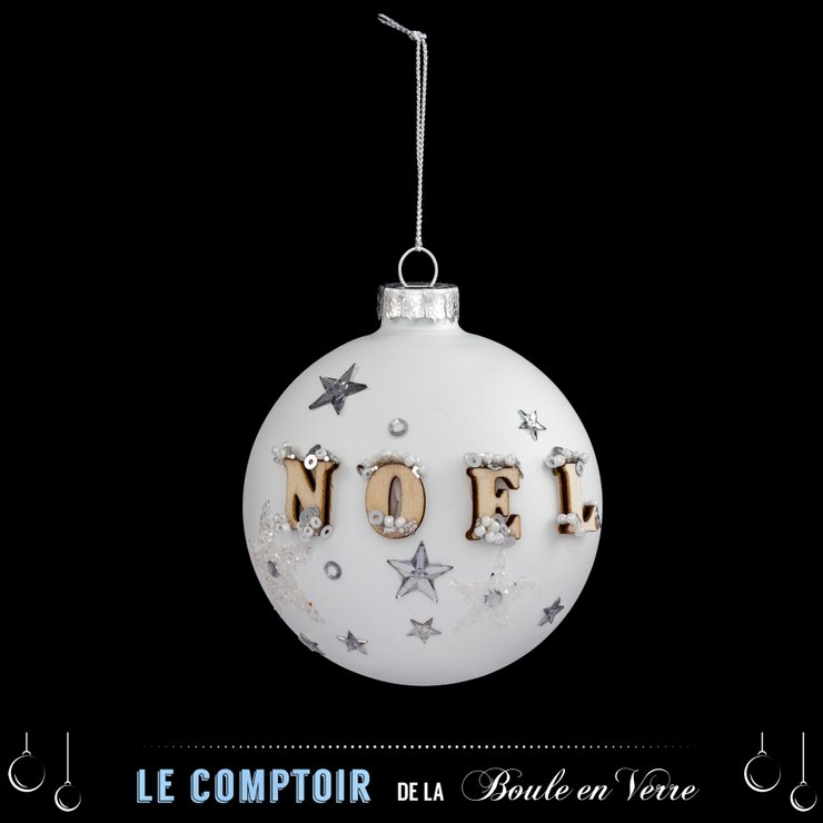 BOULE DE NOEL VERRE 8CM NOEL ETOILE