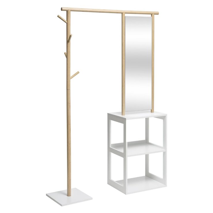 PORTANT A VETEMENTS BAMBOU BLANC