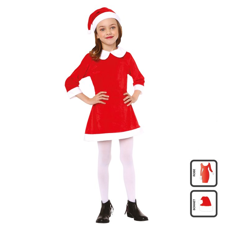 DEGUISEMENT ENFANT PERE NOEL FILLE 4 A 6ANS OU 6 A 8ANS
