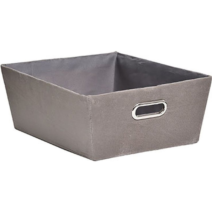 PANIERE DRESSING VELOURS D.15X40X32.5CM TAUPE