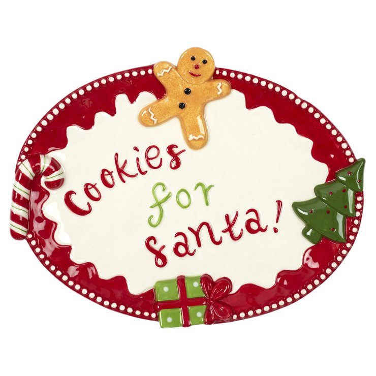 ASSIETTE EN CERAMIQUE NOEL 27.5X22X3CM