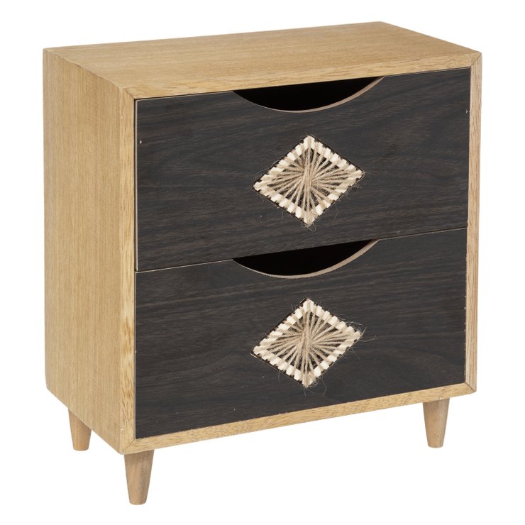 BOITE 2 TIROIRS BOIS TROPIQUES AUSTRALES MARRON