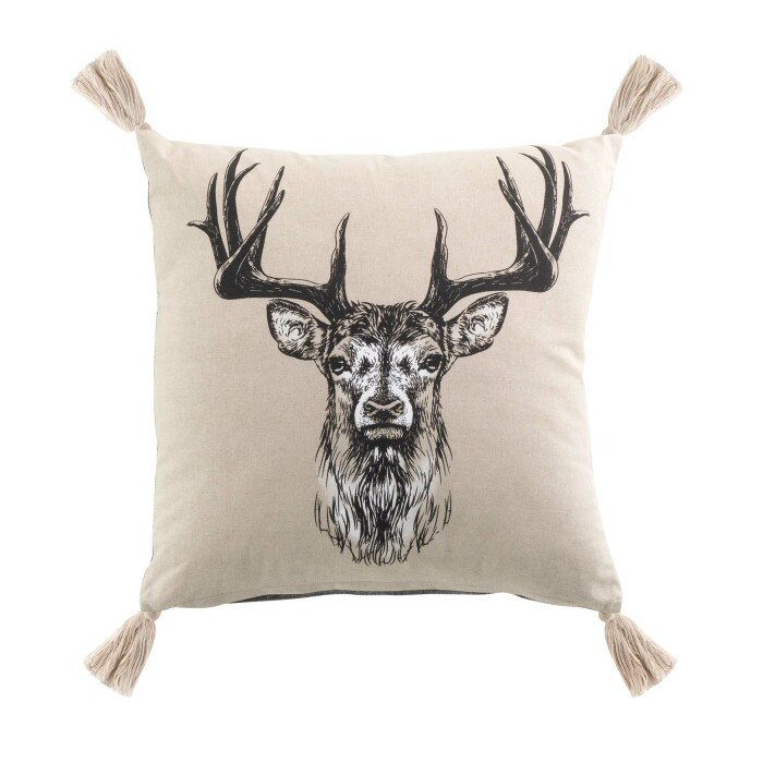 COUSSIN POMPON 40 X 40 CM COTON DEER CHIC