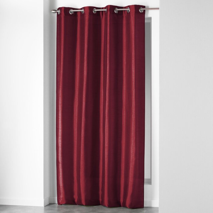 RIDEAU A OEILLETS 140X240CM SHANTUNG UNI SHANA BORDEAUX