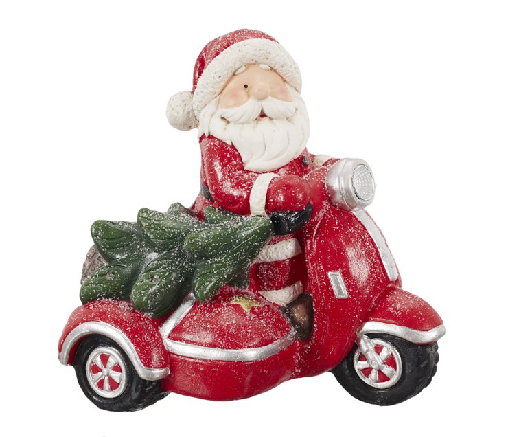 PERE NOEL SUR SA MOTO 35X25X35CM