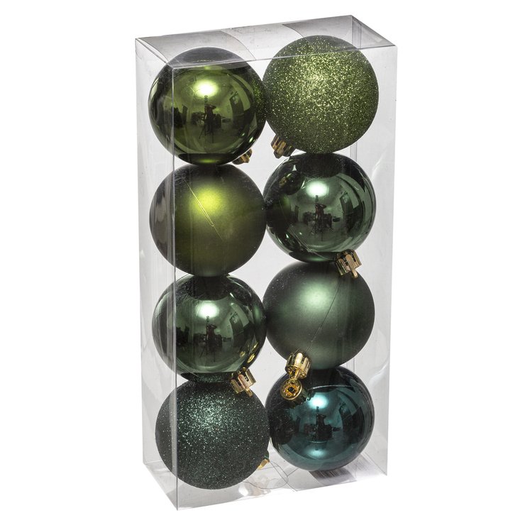 BOULE DE NOEL 70MM X8 PIECES OLIVE