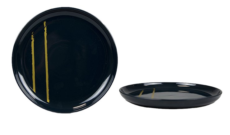 ASSIETTE PLATE MAGIC POUDRE DOREE 25CM GRES