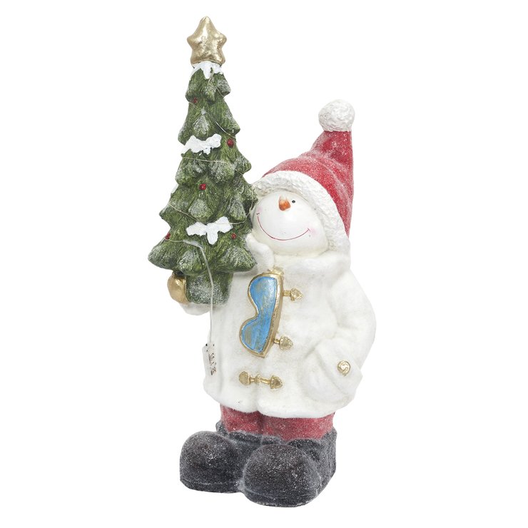 BONHOMME DE NEIGE H60CM ET SAPIN AVEC LED
