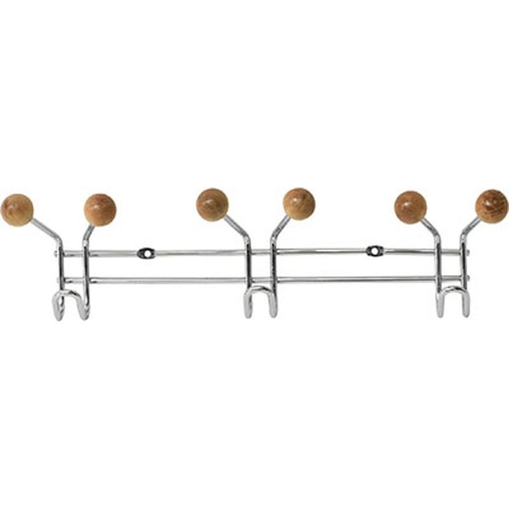 PATERE METAL 3 CROCHETS A FIXER  DECORATION BOIS   CHROME BO