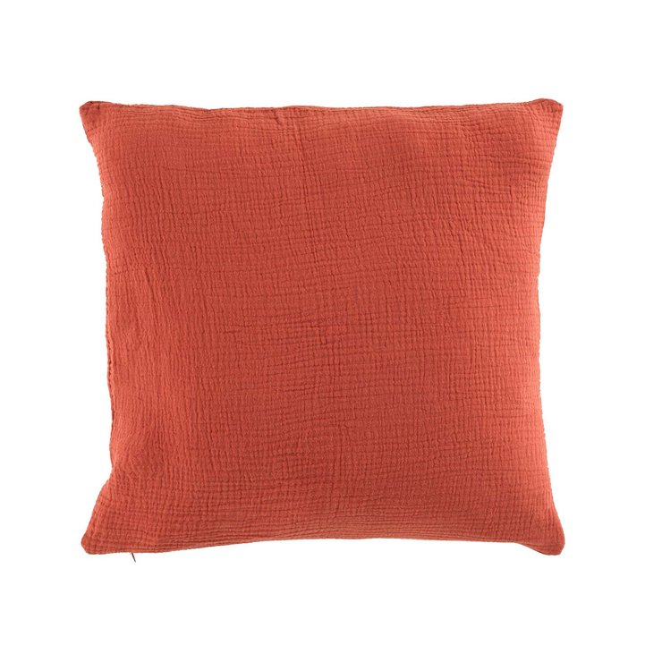 COUSSIN 40X40CM GAZE DE COTON UNI ANGELIA TERRACOTTA
