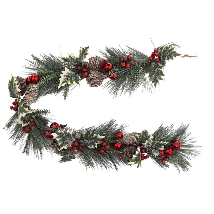 GUIRLANDE DE NOEL NATURE BOIS BRANCHES 1M ROUGE