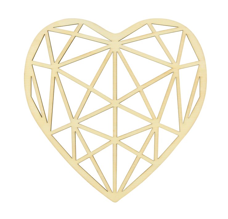 COEUR DECO ORIGAMI. EN BOIS. 20 X 20 X 0.25CM