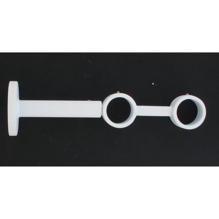 SUPPORT DOUBLE EXT D28 190 MM X1 BLANC MAT