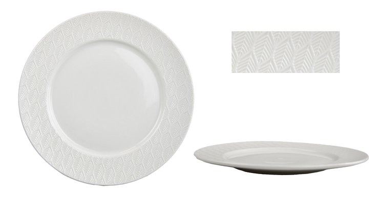 ASSIETTE PLATE LEAF PORCELAINE 27CM