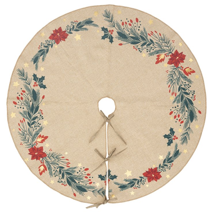 TAPIS SAPIN POINSETTIA D.90CM