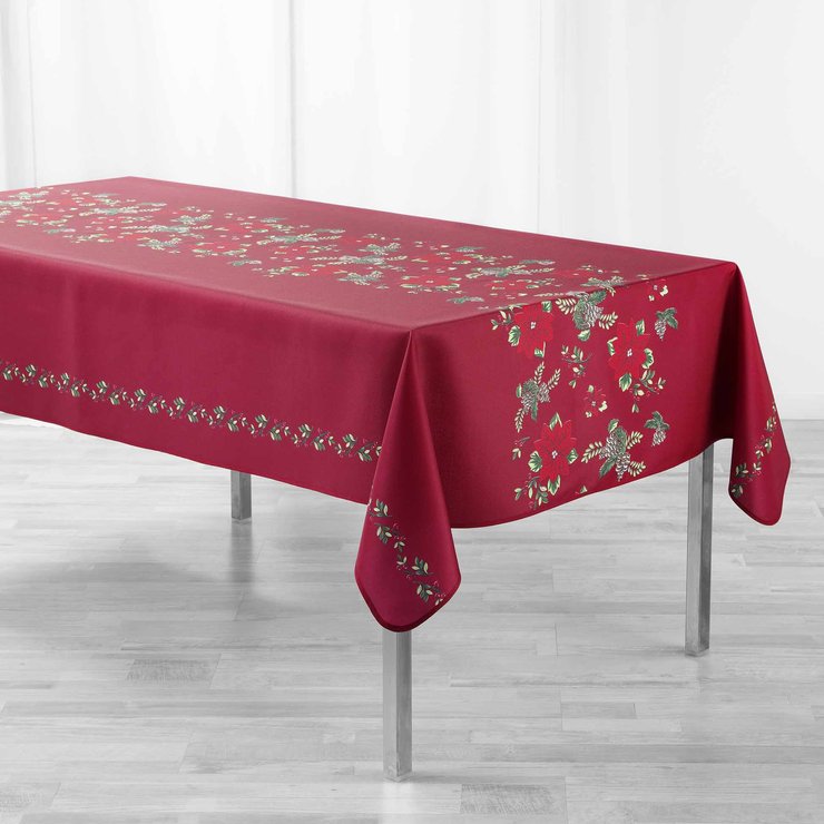 NAPPE RECTANGLE 150X240CM IMPRIME ISADORA ROUGE
