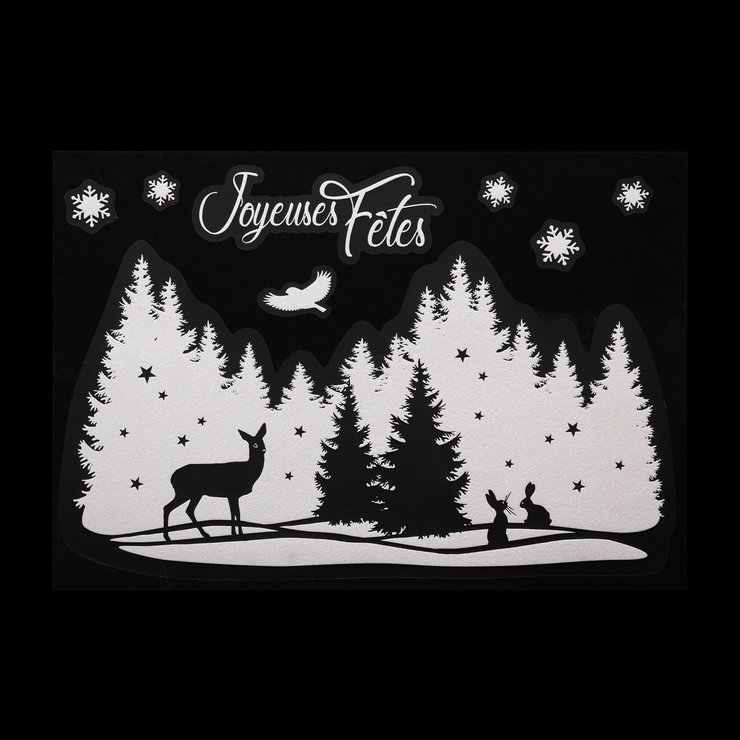 DECO VITRE PAYSAGE PAILLETTE 29X40CM